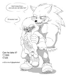 agatha-hart anthro balls big_penis blush boner erection furry gay imminent_anal imminent_sex knuckles_the_echidna male male_only monochrome nude penis sega size_difference sonic_(series) sonic_the_hedgehog sonic_the_hedgehog_(series) sonic_the_werehog sonic_unleashed werehog