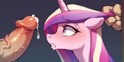 1girls 2boys ai_generated animal big_penis friendship_is_magic gangbang greesys hasbro imminent_oral imminent_rape my_little_pony precum princess_cadance_(mlp) pulling_hair tagme