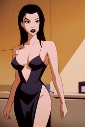 1girls ai_generated batman_(series) batman_beyond black_clothing black_dress black_eyes black_lipstick breast breasts cleavage curvaceous curvaceous_body curves curvy curvy_body curvy_female curvy_figure dana_tan dc_comics dcau female female_only hourglass_figure inner_sideboob light-skinned_female light_skin mrseyker sideboob solo solo_female voluptuous voluptuous_female