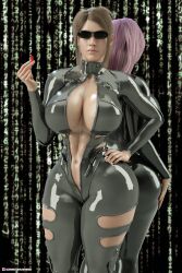 1girl1futa 3d audrix futanari huge_ass huge_breasts jade_(audrix) kelly_(audrix) thick toned_female toned_futa