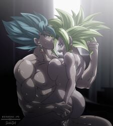 1boy 1girls animated blue_hair completely_nude completely_nude_female completely_nude_male dindakai dragon_ball dragon_ball_super female female_saiyan fused_sex fusion fusion_character grabbing_hair green_hair hair_grab height_difference kafla kefla large_ass large_breasts legendary_super_saiyan male/female muscular muscular_female muscular_male open_mouth potara_earrings potara_fusion power_sex precum sketchdrif straight super_saiyan super_saiyan_2 super_saiyan_blue sweat sweatdrop sweating teenager vaginal_penetration vegetto vegito