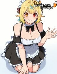 1futa 2025 ai_generated apron artist_name blonde_hair breasts breasts breasts bust chest cleavage cock dick enmaided foxenpai frilled_apron futanari hair_ornament heterochromia hi_res high_quality high_resolution highres hoshikawa_sara maid maid_apron maid_headdress nijisanji patreon patreon_username penis red_eyes smile solo stable_diffusion virtual_youtuber waist_apron watermark white_apron