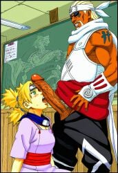 ai_generated big_penis buzzman classroom dark-skinned_male female green_eyes huge_cock imminent_oral interracial killer_bee male naruto naruto_(classic) naruto_(series) naruto_shippuden penis penis_on_face temari