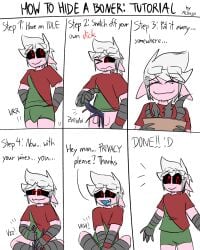 ash_(ashdiary) boner boner_in_pants bulge bulge_through_clothing comic demon dildo facial glasses male mcdiego mecha mechanical mechanical_arm penis plug plug_(sex_toy) plugged robot robot_boy robot_humanoid robot_penis robotic_arm sex_toy shy solo solo_male step_by_step tutorial weird_penis what wire wireplay