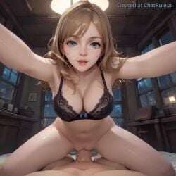 ai_generated blonde_female blonde_hair blue_eyes cowgirl cowgirl_position female male male/female naked_female no_sound penis_in_pussy pokemon pov pov_eye_contact pov_male riding riding_penis serena_(pokemon) tagme vagina vaginal_penetration vaginal_sex video