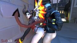 3d alternate_costume animated big_ass blizzard_entertainment bubble_butt curvy dat_ass devil_mercy doggy_style duo erection female hips king's_row_(map) mercy no_sound nude overwatch penetration penis sex soldier_76 source_filmmaker spread_legs straight subsik testicles voluptuous video