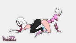 2girls animated dagnibor dildo double_dildo gif gwen_poole gwen_stacy gwenpool marvel multiple_girls nipples spider-gwen spider-man_(series) tagme yuri