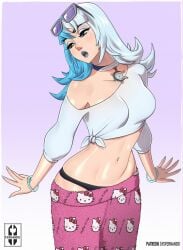 1girls female female_only hello_kitty iisfernando luna_snow luna_snow_(cool_summer) luna_snow_(marvel_rivals) marvel marvel_rivals midriff navel panties