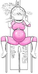 2018 aik_(xxxx52) cum_drinking cumflation dildo female hentai humiliation inflation inflation_fetish latex_suit oral_cumflation sequence tagme tight_clothes xxxx52
