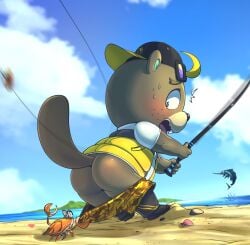 1boy 2ambiguous ambiguous_gender animal animal_crossing anthro anthro_focus anthro_male ass ass_cheeks ass_focus asscheeks backwards_baseball_cap backwards_cap backwards_hat bare_ass bare_butt baseball_cap beach beach_background beaver beaver_tail big_head blue_eyes blue_eyes_male blue_inner_ear blue_sky blue_sky_background brown_body brown_fur buckteeth butt_cheeks butt_focus buttcheeks c.j._(animal_crossing) camo camo_shorts cap chibi clothes clothing clouds cloudscape crab crab_claw digital_media_(artwork) embarassed_male embarrassed embarrassed_expression exposed eyewear eyewear_on_head fish fishing fishing_rod freckles furry furry_male furry_only glasses glasses_on_forehead glasses_on_head hair hair_tuft hat lkiws male male_ass male_ass_focus male_butt male_butt_focus male_furry male_only nervous nervous_sweat nintendo no-human no_human no_humans no_visible_genitalia ocean only_furry only_male orange_shorts outdoors pants_down patterned_clothing pincers png pulling_down_pants rodent sand seashell shell shiny_ass shirt shocked shocked_expression shorts sky small_pupils solo solo_focus solo_male standing standing_up sunglasses sunglasses_on_forehead sunglasses_on_head suprised suprised_expression suprised_look sweat sweatdrop swordfish t-shirt tail tshirt vest water white_shirt white_t-shirt wide_eyed wide_eyes yellow_hair yellow_vest