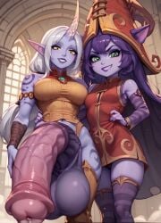 1futa 1futa1girl 1girls ai_generated angry angry_expression angry_face balls big_balls big_breasts big_penis big_testicles breasts cowboy_shot dominant ears_through_headwear eye_contact female futanari giant_balls giant_penis gold_eyes green_eyes grey_hair horsecock horsecock_futa huge_balls huge_breasts huge_cock huge_testicles intersex kadmyrel league_of_legends looking_at_viewer lulu_the_fae_sorceress penis penis_towards_viewer pointy_ears pov precum presenting presenting_penis purple_skin shortstack small_breasts small_tits soraka submissive_pov taker_pov testicles thighhighs witch_hat yordle
