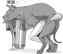 canid canine canis doggy_style domestic_dog female female_on_feral feral feral_on_female feral_on_human feral_penetrating holo male sex spice_and_wolf tsurugi_(the_horizon) tsurugi_muda wolf_ears wolf_girl wolf_tail zoophilia