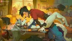 1boy 1girls ai_generated alcohol anthro anthro_on_anthro black_fur breasts breasts_out chocker coffee_table crossover cum cum_in_pussy cum_inside dirty disney drunk drunk_bubble female femdom fur furry grabbing grabbing_ass hellhound helluva_boss high_resolution highres house house_party impregnation kissing loona_(helluva_boss) lucakp male max_goof messy missionary missionary_position pants_down party patreon patreon_link patreon_logo patreon_reward patreon_url patreon_username pussy rubbish saliva saliva_trail sex silver_hair table tagme tail tongue two_tone_fur vaginal_penetration wolf wolf_ears wolf_girl wolf_tail