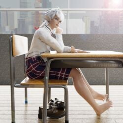 3d 3d_(artwork) 3d_background 3d_model 3d_render 4k absurd_res alisaie_leveilleur classroom elezen feet feet_fetish feet_focus feet_together final_fantasy final_fantasy_xiv foot_fetish foot_focus foot_play hi_res highres kazworksnsfw legs school school_uniform schoolgirl soles square_enix sweat sweatdrop sweating sweaty sweaty_feet sweaty_legs toes toes_spread