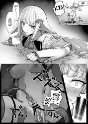 ass blue_hair blush bondage breasts camera clitoris clitoris_torture doujinshi dungeon ero_trap_dungeon female femsub hypnosis kagami_uekusa large_ass large_breasts livestream lize_helesta male maledom mind_control monochrome monster nijisanji nipples nude pussy recording sex stats streaming tentacle tentacle_pit tentacle_rape tentacle_suckers text traps twitch_chat two-tone_hair vaginal_penetration video_game_mechanics virtual_youtuber white_hair