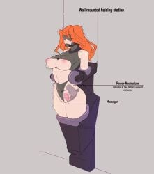 1girls ball_gag blindefold blindfolded bondage bound chippes dildo dildo_in_ass dildo_in_pussy english_text female female_only femsub gag gagged jean_grey marvel pussy red_hair sex_toy stationary_restraints text x-ray