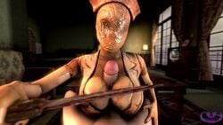 10s 1boy 1girls 2016 3d absurdres animated big_breasts black_nails bouncing_breasts breasts brown_skin cap clothes creepychimera erection female highres human humanoid interspecies knife large_breasts looking_at_viewer male nail_polish no_sound nurse nurse_(silent_hill) nurse_cap paizuri penis silent_hill silent_hill_homecoming source_filmmaker straight video weapon zombie