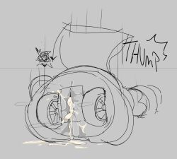 1boy after_sex after_vaginal brawl_stars catcatcat comic cum cum_inside cuntboy excessive_cum genital_fluids hi_res intersex low-angle_view male male_only pussy pussy_juice robot sketch solo sprout_(brawl_stars) supercell tagme