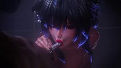 1female 1male 1male1female blowjob commission dark-skinned_female dark-skinned_male female femdom male male/female male_moaning nithes penis piercings ring_(jewelry) sanaevr small_penis small_penis_adoration straight tagme tattoos thunderingkva two-tone_hair video wolf_ears wolf_girl wolf_humanoid