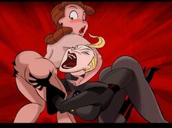 2girls edit greta_schultz multiple_girls nude_edit nude_female penny_thimble rex_steele_nazi_smasher screencap tagme