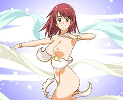 1girls a1 clothing disrobing female kaleido_star medium_breasts naegino_sora nude red_hair solo undressing