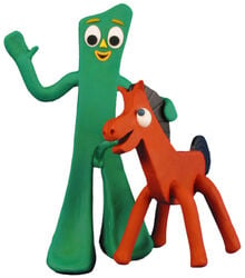 2boys anthro duo equine feral furry green_body gumby gumby_(series) male_only oral oral_sex penis pokey_(gumby) pony red_body tagme testicles zoophilia