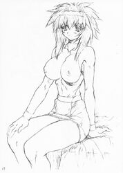 1girls 2001 black_hair breasts female melfina mogudan outlaw_star short_hair tagme