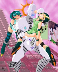 akumu_(jsrf) female gum_(jsr) human inflation jet_set_radio jet_set_radio_future rape rhyth robot robot_boy rollerblades sex_machine stomach_bulge tagme tentacle