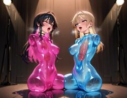 2girls ai_generated civitai cool_free_ringtones monophallia onahole onahole_transformation penis penis_neck penis_transformation transformation uncensored unusual_genitalia_placement unusual_penis_placement what