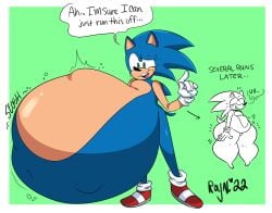 absurd_res after_vore anthro ass belly big_belly big_butt bodily_fluids dialogue digestion digestion_noises hi_res huge_butt male male_pred male_predator oral_vore royalllama same_size_vore sega solo sonic_(series) sonic_the_hedgehog sonic_the_hedgehog_(series) speech_bubble sweat thick_thighs vore weight_loss wide_hips