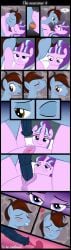 absurd_res bedroom_eyes comic culu-bluebeaver digital_media_(artwork) duo earth_pony equid equine female friendship_is_magic hasbro hi_res horn horse ink_bluehooves_(oc) kissing male male/female mammal my_little_pony mythological_creature mythological_equine mythology narrowed_eyes pony seductive sex smile starlight_glimmer_(mlp) toony unicorn vector_art