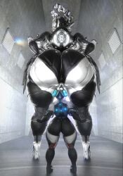 big_ass big_breasts breasts bubble_butt female huge_ass huge_breasts larger_female mag_(warframe) nezha_(warframe) qzk_forte robot robot_girl size_difference smaller_male tagme thick_thighs warframe wide_hips