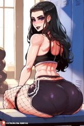 1female ai_generated big_ass big_breasts big_butt black_hair curvy curvy_figure female female_focus female_only feminine girl gym_shorts hourglass_figure huge_ass kinkyra looking_at_viewer makeup pierced_ear piercing solo solo_focus talking_to_viewer thick thick_ass thick_legs thick_thighs