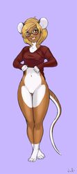 anthro clothed clothing female julicat looking_at_viewer mammal mouse pussy rodent smile solo standing wide_hips