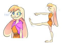 bare_legs barefoot bianca_(spyro) blonde_hair bunny_ears bunny_girl female female_only femsub furry happy_trance himbonosis kaa_eyes non-human non-human_feet simple_background sleepwalking smile spyro_the_dragon white_background zombie_walk