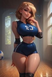 ai_generated big_ass big_breasts blonde_hair edenaiart schoolgirl