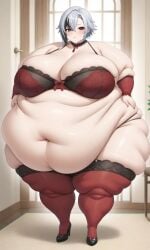 1female 1females 1girls ai_generated arlecchino_(genshin_impact) belly belly_button bikini exposed_fat_belly fat fat_female fat_girl fat_woman female female_focus female_only genshin_impact hoyoverse mihoyo mihoyo_technology_(shanghai)_co._ltd. obese obese_female red_bikini snezhnaya_girls solo solo_female solo_focus white_hair white_hair_female