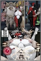 1boy 1boy1girl 1girls ahe_gao areolae batman_(series) big_ass big_breasts big_butt big_penis breasts_out clown_girl comic cum cum_in_pussy cum_inside cumshot dc_comics doomsday full_nelson grabbing_ass harley_quinn harley_quinn_(classic) heart impregnation monster nipples pregnancy ripped_clothing spanish_text tagme text text_bubble vaginal_penetration x-ray