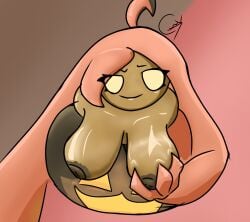 big_breasts generation_6_pokemon gourgeist pink_hair pokemon pokemon_(species)