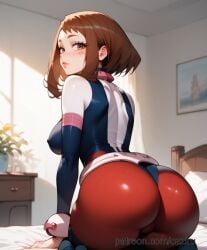 ai_generated ass ass_focus female female my_hero_academia ochako_uraraka ozziru