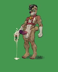 anthro balls big_penis canine collar cum cum_in_a_cup cumshot ejaculation erection eyewear glasses julicat male male_only mammal muscular orgasm penis solo standing