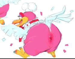 anus avian bird bobbibum cookatiel feathers female feral mario_(series) nintendo pink_feathers super_mario_odyssey