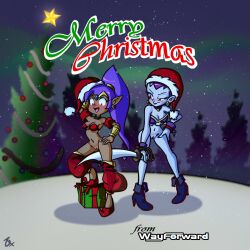 2girls breasts christmas female nude pussy rasenxoru risky_boots shantae shantae_(character) tagme