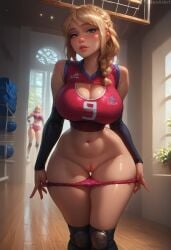 ai_generated big_ass big_breasts blonde_hair edenaiart schoolgirl