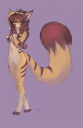 anthro areola breasts canine female fennec fox julicat mammal nipples nude pussy sketch solo standing wide_hips