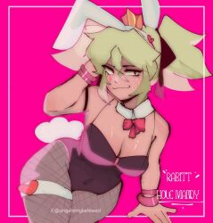 1girls angelmybeloved_(artist) big_ass big_breasts big_thighs brawl_stars breasts bunny_costume bunny_ear bunny_ears bunny_girl bunny_girl_suit bunny_suit bunny_tail bunnygirl bunnysuit crown curvaceous curvy curvy_female female female_focus female_only fishnets green_hair mandy_(brawl_stars) pantyhose pink_eyes rabbit_ears rabbit_hole_(cosplay) rabbit_hole_(deco*27/caststation) rabbit_hole_(vocaloid) rabbit_tail smile smug_expression smug_eyes smug_face smug_smile solo solo_female solo_focus supercell tan_skin thick thick_ass thick_thighs thigh_strap thighs twintails