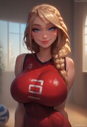 ai_generated big_ass big_breasts blonde_hair edenaiart schoolgirl