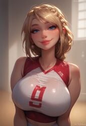 ai_generated big_ass big_breasts blonde_hair edenaiart schoolgirl