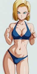 accurate_art_style ai_generated android android_18 android_girl anime anime_style beach beach_background beautiful big_ass big_breasts big_butt blonde_female blonde_hair blonde_hair curvy curvy_body curvy_female curvy_figure curvy_hips dragon_ball dragon_ball_z  female female female_only hips_grab laying laying_on_sand laying_on_side legs legs_together pixiv sexy sexy_pose thick_thighs touching_hip touching_leg touching_legs wide_hips ai_generated miyaji_ai miyaji_ai_(artist) tagme