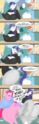 2025 5_panel_comic absurd_res anthro ass ass_jiggle ass_smack big_ass big_breasts big_butt blue_body blue_fur bottomwear breasts butt_jiggle butt_slap butt_smack cleavage clothed clothing comic cookie describing_butt detailed_background dialogue digital_media_(artwork) embarrassed english_text equid equine fat_ass female food friendship_is_magic fur furry furry_only grope group hair hasbro hi_res horn huge_ass huge_breasts huge_butt hyper hyper_butt jiggling looking_at_another looking_at_another's_butt magic mammal masterj291 multicolored_hair my_little_pony mythological_creature mythological_equine mythology onomatopoeia overweight overweight_female pegasus pink_body pink_fur pink_hair pinkie_pie_(mlp) purple_hair rainbow_dash_(mlp) rainbow_hair rarity_(mlp) shocked shorts slap slightly_chubby slightly_chubby_female sound_effects spanking speech_bubble text thick_thighs trio unicorn white_body white_fur wings